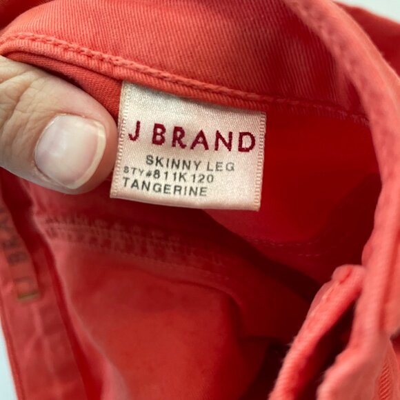 J. Brand Skinny Leg Jean Size 24 Tangerine Coral Orange Mid-rise 811k120 - Picture 8 of 10